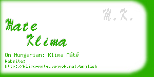 mate klima business card