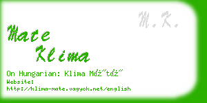 mate klima business card